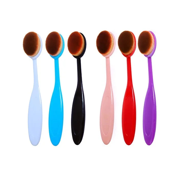 Super Soft Oval Face Foundation Brush Unique Toothbrush-Shaped Synthetic Hair Beauty Tool for BB Cream Liquid Makeup