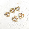 Wholesale Price Love Heart Pendant 18K Gold Plated CZ Charms Shiny Mini Charms DIY Jewelry Bracelet Necklace for Women Gifts