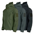 Men's Casual Shark Skin Soft Shell Jacket with Hood Tactical Windproof and Waterproof Bomber Coat Casual Style