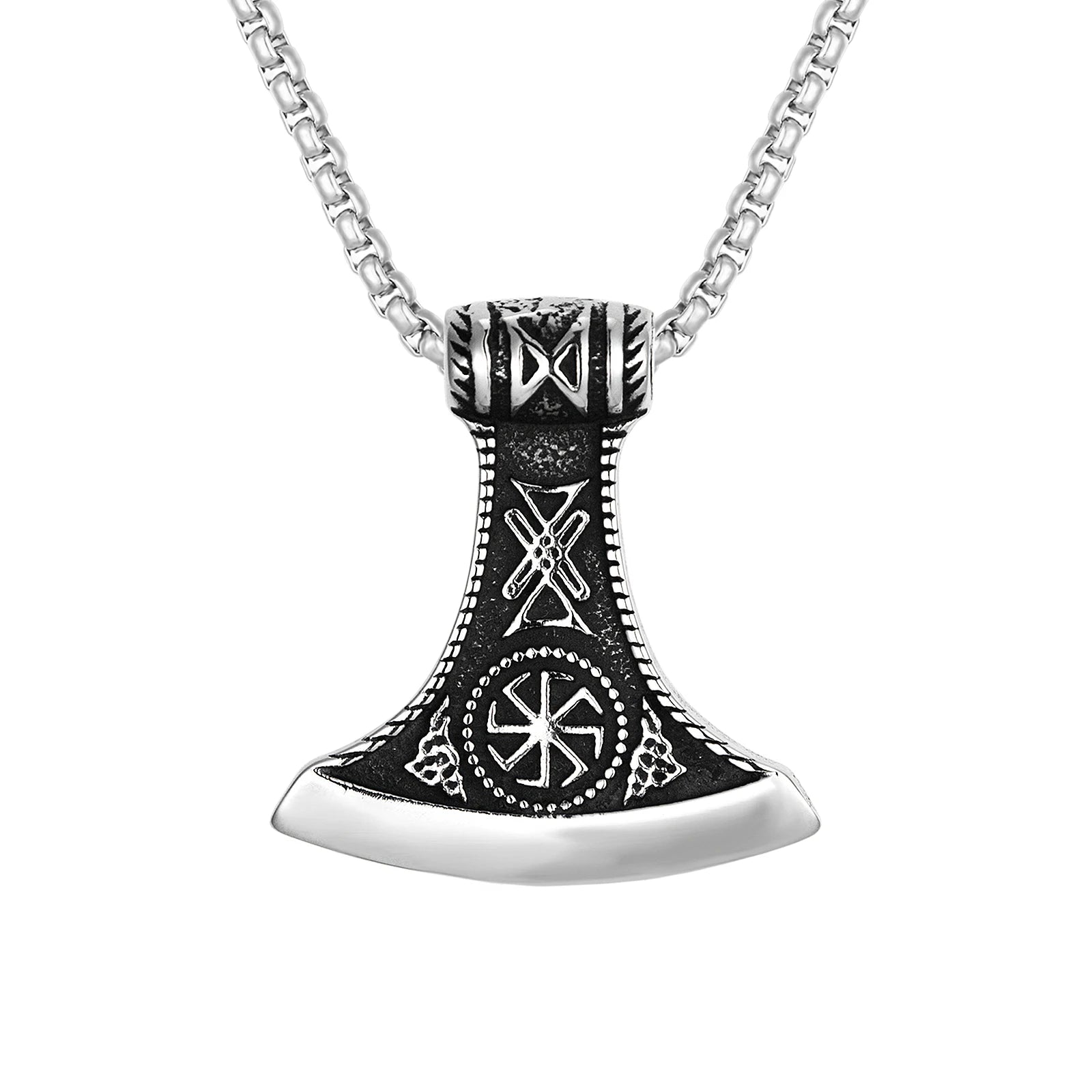 Custom Norse Ax Pendant Men's Necklace Stainless Steel Jewelry Viking Necklace for Man