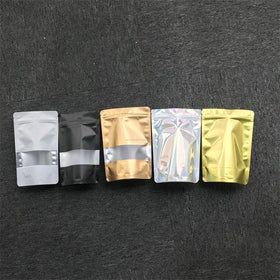 Wholesale Smell Proof Mylar Ziplock Bags Aluminum Foil Custom Stand up Pouch with Window