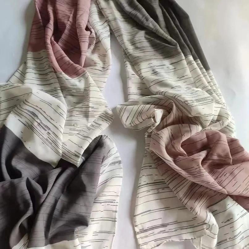 Customized 3D Printed Chiffon Hijab Scarf for Women Floral Chiffon Shawl Wrap Islamic Turban Bufandas Women Muslim Hijab Scarves
