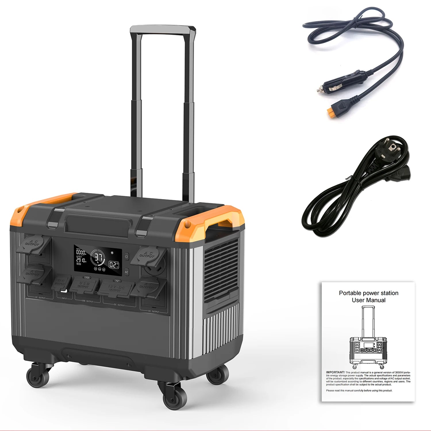 3000W 2000W 1000W 1200W AC DC Portable Power Station LiFePO4 Solar Generator Backup Battery for Home Outdoor Emergency Use
