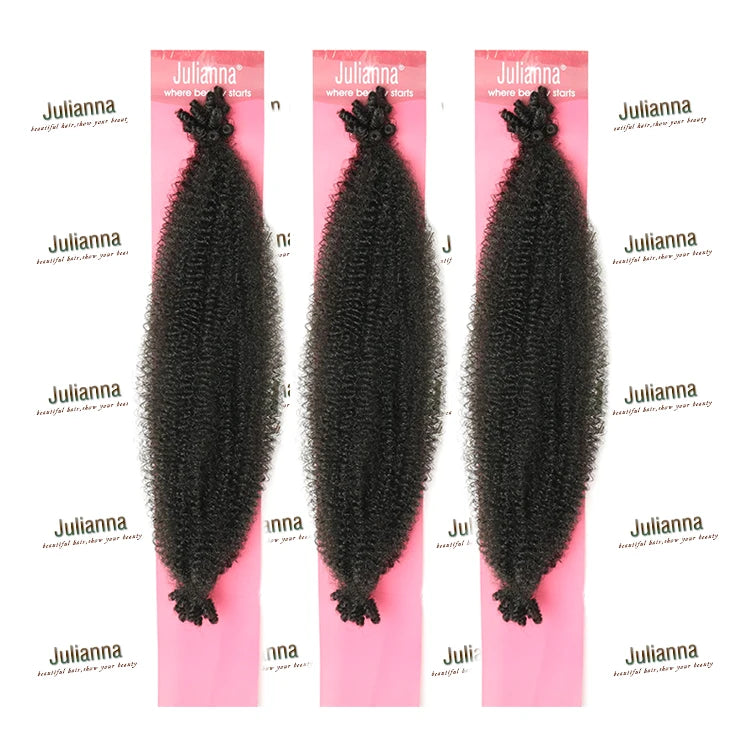 Julianna Kanekalon Springy Afro Twist 16inch Twisted up Pre-fluffed 3x Crochet Ombre Braids Hair Fluffed Afro Spring Twist
