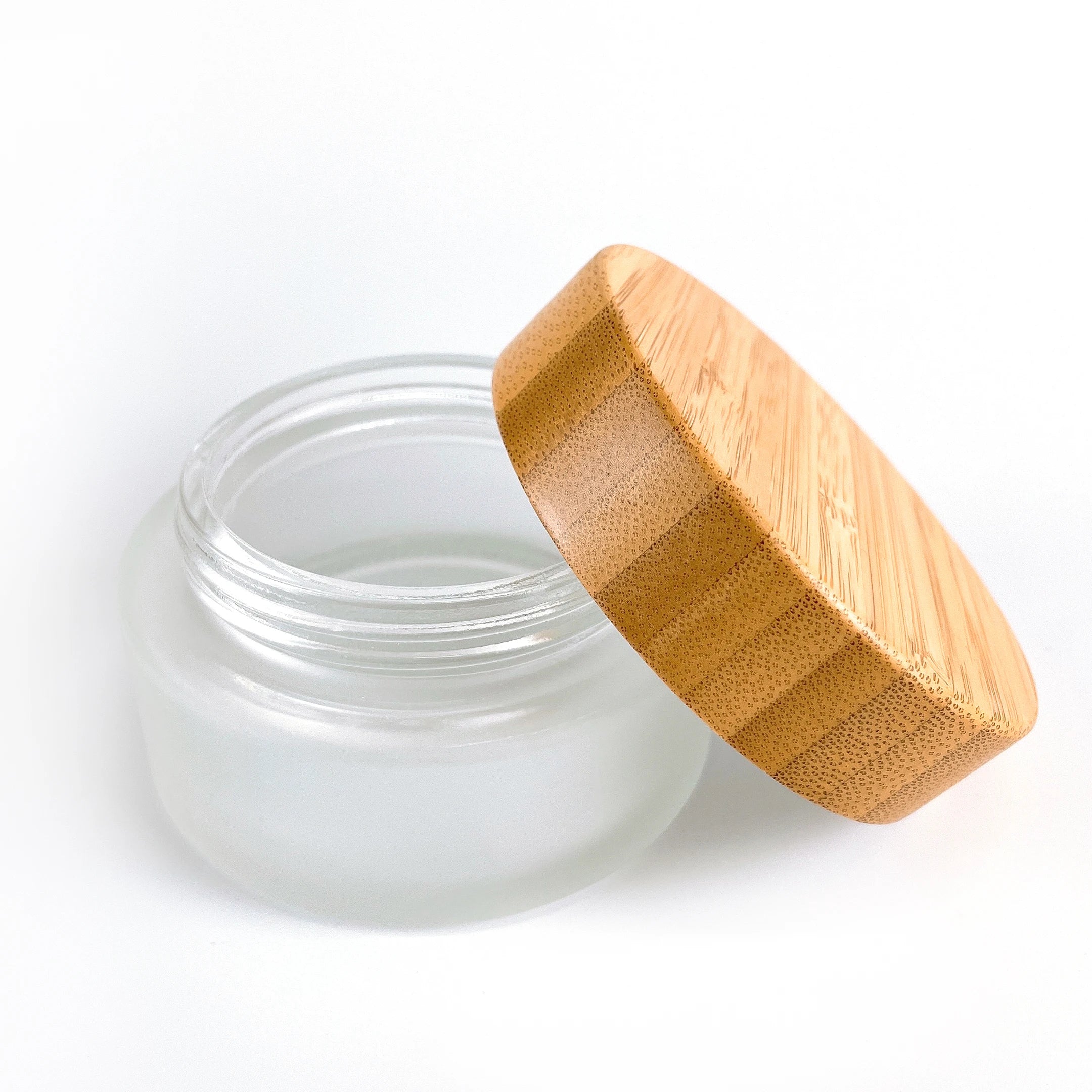 Stock Hot Sell Glass Jar With Bamboo Lid for Cosmetic Container Food Container
