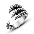 Ancient Silver Fashion Jewelry Men's Ring Domineering Sharp Dragon Claw Tail Finger Ring Goth Punky Jewelry