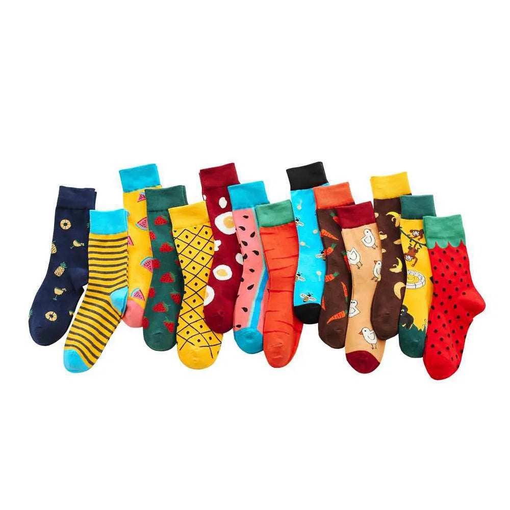 Cmax Manufacturers Wholesale Colored New Socks Middle Tube Fruit Socks Women's Autumn and Winter Cotton Socks