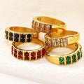 Nabest Stainless Steel Colors Cubic Zirconia Ring Jewelry 18k Gold Plated Couple Rings for Wedding and Engagement
