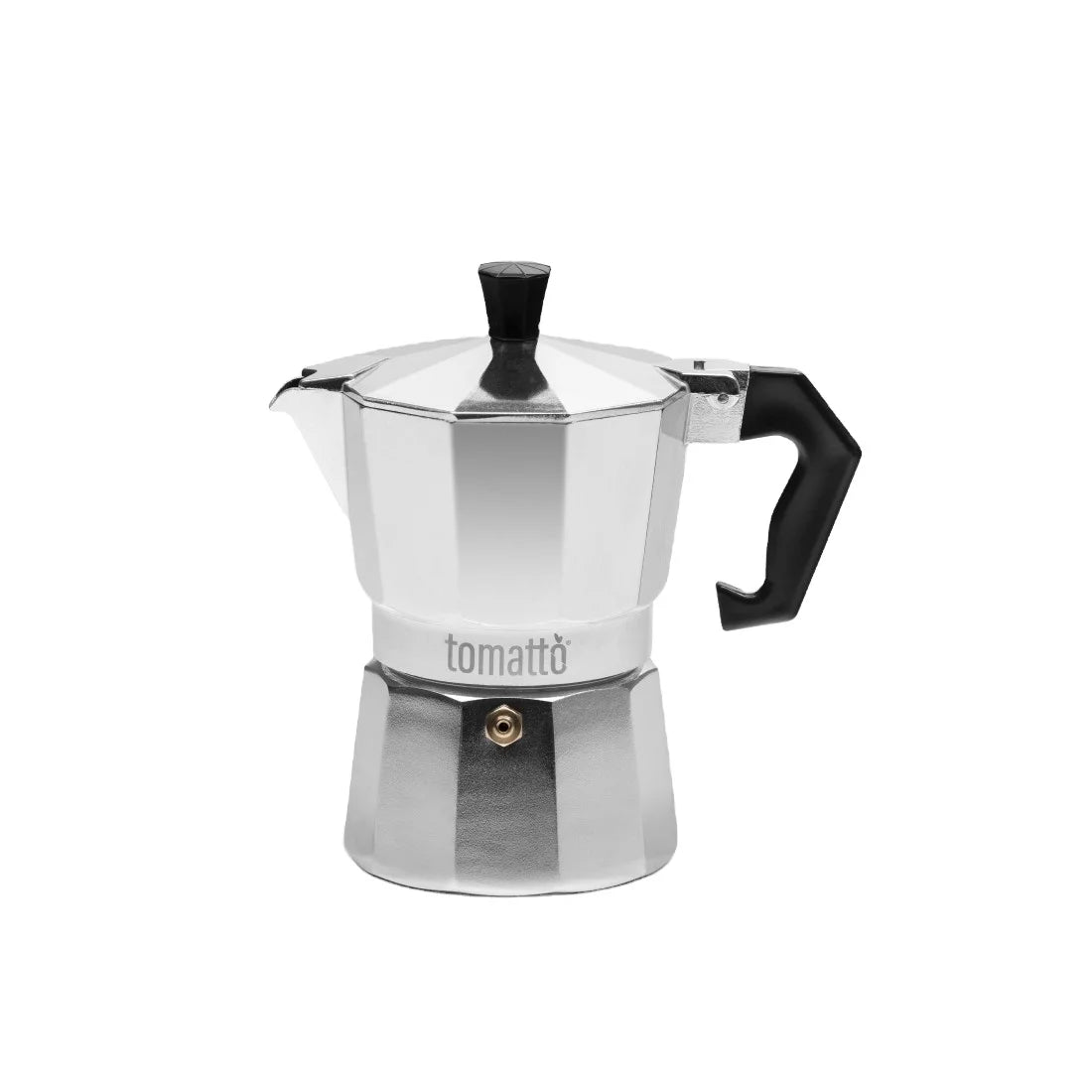 Ergonomic 2-Cup Moka Classic Real Italian Espresso Coffee Maker Eco-Friendly Gas Cooker Compatible Aluminium Metal Stocked