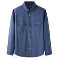 2025 Men's Denim Long-sleeved Shirt Fat Man Spring and Autumn New Casual Fashion Shirt