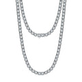 RINNTIN SC73 Solid 925 Sterling Silver 2mm 3mm CZ Casting Tennis Chain Necklace Women's Round Cubic Zirconia Tennis Necklace