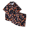 Cut and Sew Custom Mens Summer Print Casual Hawaiian Beach 2 Pieces Buttoned Shirts Shorts Set