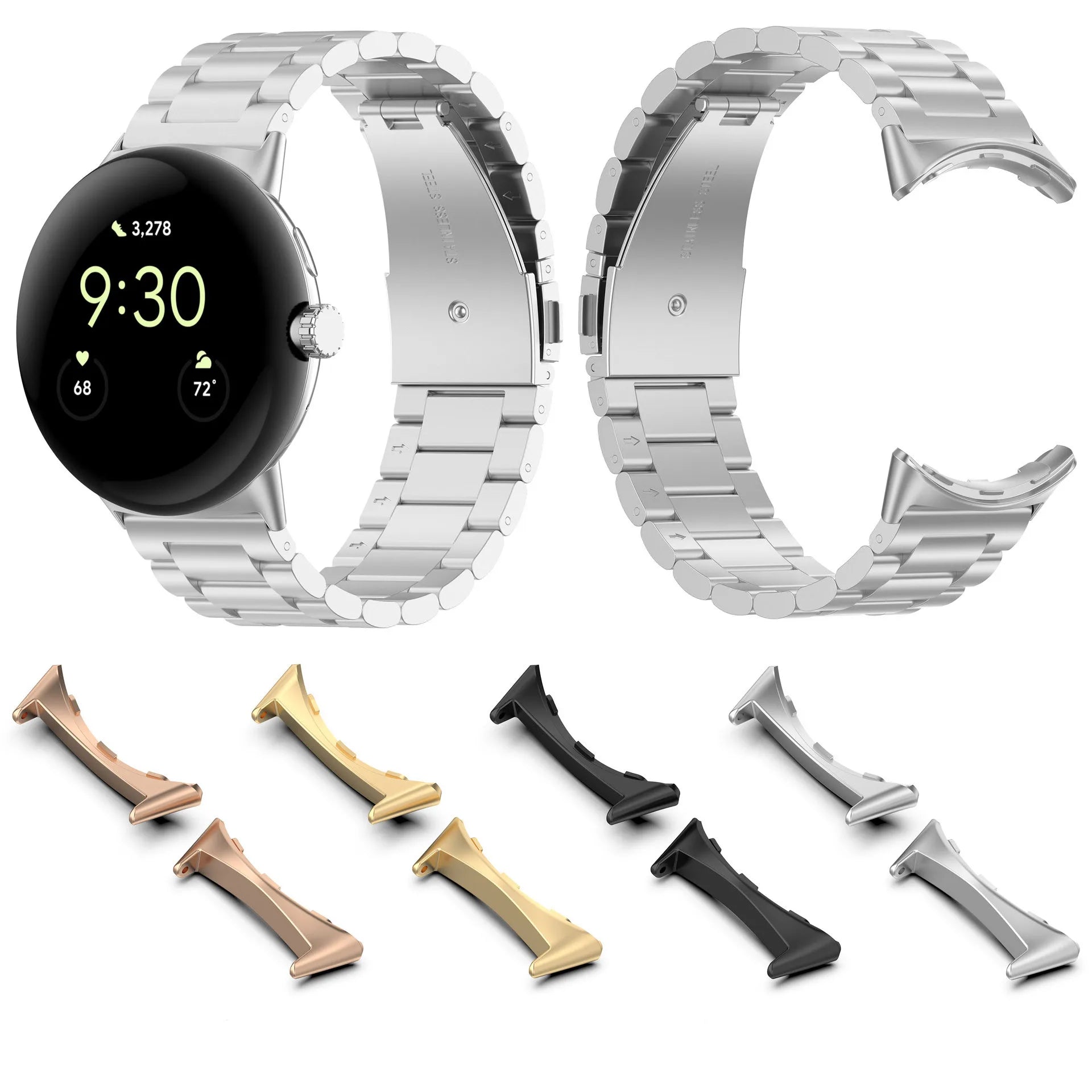 IVANHOE Watchband Adapter Connector for Google Pixel Watch Band Strap DIY Tool 20mm Stainless Steel Leather Band Wholesale