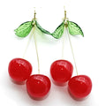 Women's Fashion Chandelier Style Earrings Exaggerated Geometric Cherry Resin Studs