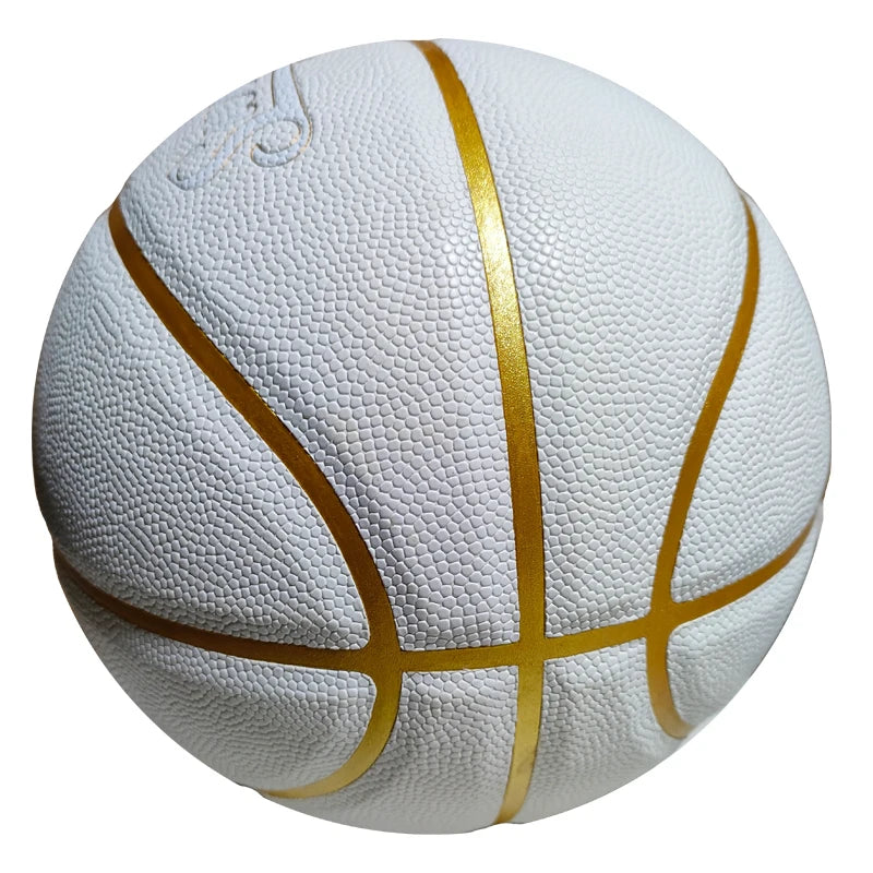 Custom OEM Size 7 White PU Leather Basketball Blank with Your Customized logo Normal Match Ball