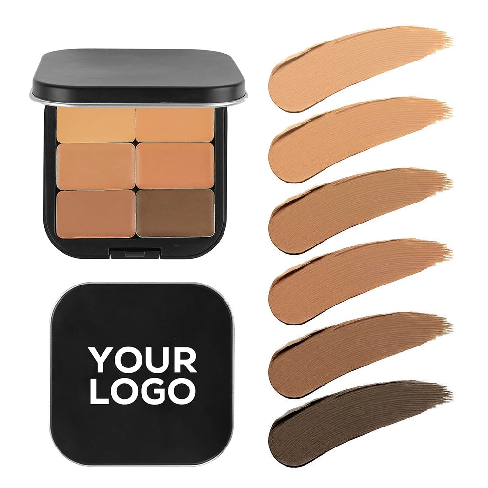 6 Colors Matte Waterproof Concealer Palette Private Label Full Coverage Concealer OEM