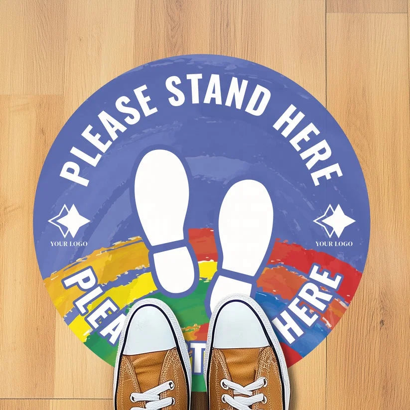 Custom Outdoor PVC 6 Feet Keeping Social Distancing Ground Decals Waterproof Vinyl Safety Signs Floor Stickers