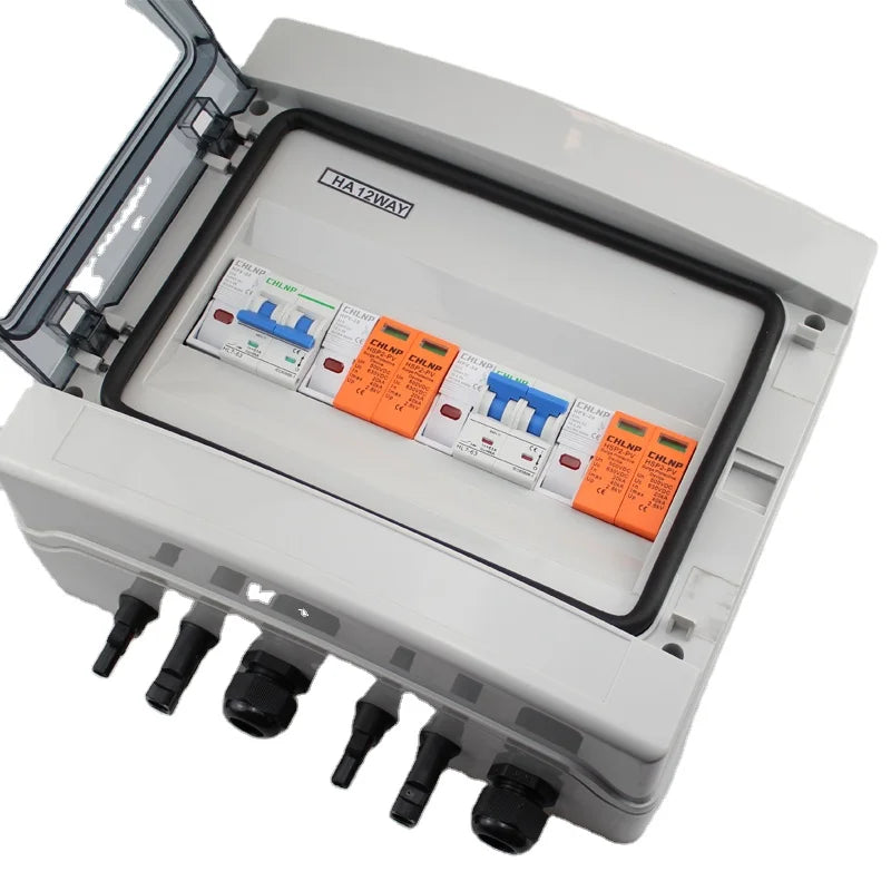 CHLNP HRPV Solar Power Combiner Box IP65 with Lightning Protection 2-String 2-In/2-Out for for DC1000V 40KA
