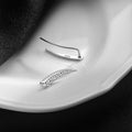 Simple 925 Sterling Silver Vintage Hammered Curved Hook Earrings for Women Gifts Fine Jewelry