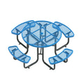 Outdoor Commercial Round Metal Picnic Table with Bench Garden Furniture Steel Dinning Table Outside Patio Coffee Table Chair