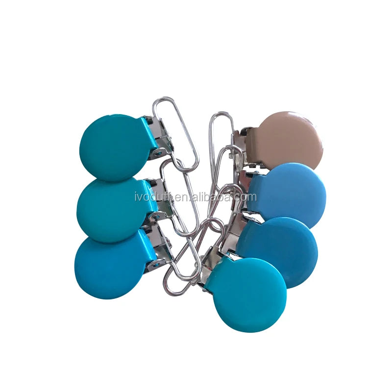 Manufacture Customized 1inch Round Shape Red Suspender Clip Pacifier Clip With Various Color