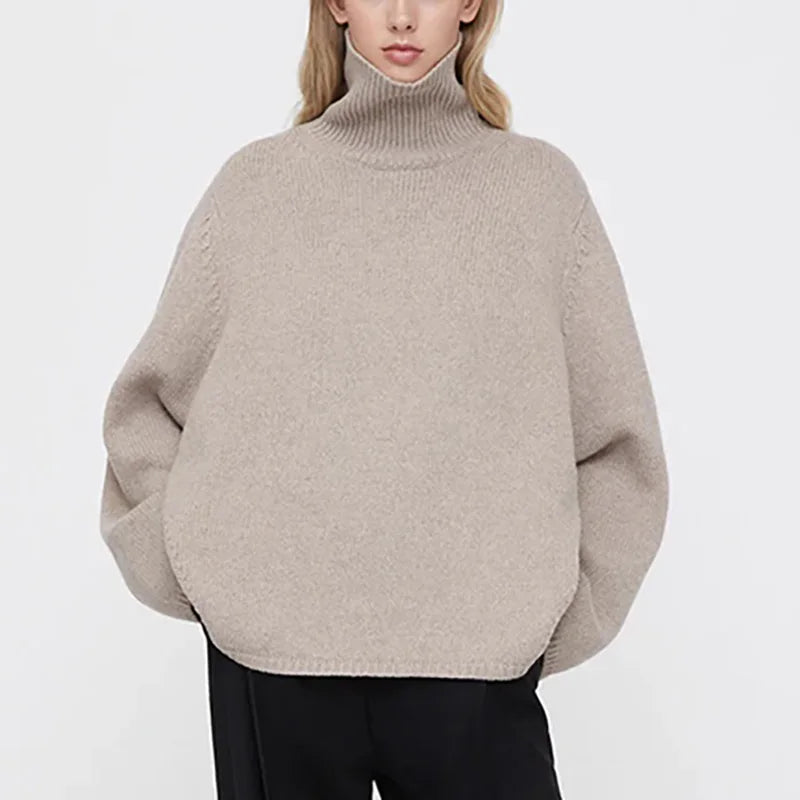 2026 Knitwear Manufacturer Wholesale Mongolia Pullover Turtleneck Jumper Custom Wholesale Knit Wool Sweater for Women