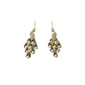 Wholesale Gold Peacock Dangle Earring Handmade Jewelry Pearl Feather Statement Earring for Women