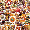 50PCS Fall Pumpkin Maple Turkey Autumn Decals Harvest Happy Thanksgiving Sticker