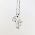 Engraving Africa Map Necklace Joyas Acero Inoxidable Necklace Yellow Urban Fashion Jewelry for Women/Men's Gift