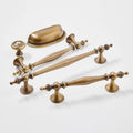 Premium French Retro Brass Pull Handle Easy Install for Kitchen Cabinets Dresser and Bedroom Drawers Vintage Antique Style