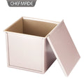 CHEFMADE WK9879 Carbon Steel Bakeware 450g Non Stick Oven Baking Square Toast Bread Loaf Pan With Cover Lids