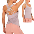 Women's Plus Size Breathable Sport Running Tank Top Soft Sweat Wicking High Stretch Back Crossed Design Casual Style Shirt Blank