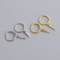 18k Gold Plated 925 Sterling Silver Spike Rivet Pendant Hoop Earrings for Women
