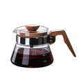 Coffee Utensils High Borosilicate Glass Wooden Handle Coffee Sharing Pot Teapot Hand Coffee Pot