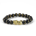 14K Gold Plated Pi Xiu Bracelet Agate Stone Bracelet Luxury Pi Yao Charm Feng Shui Black Obsidian Natural Stone Bracelet