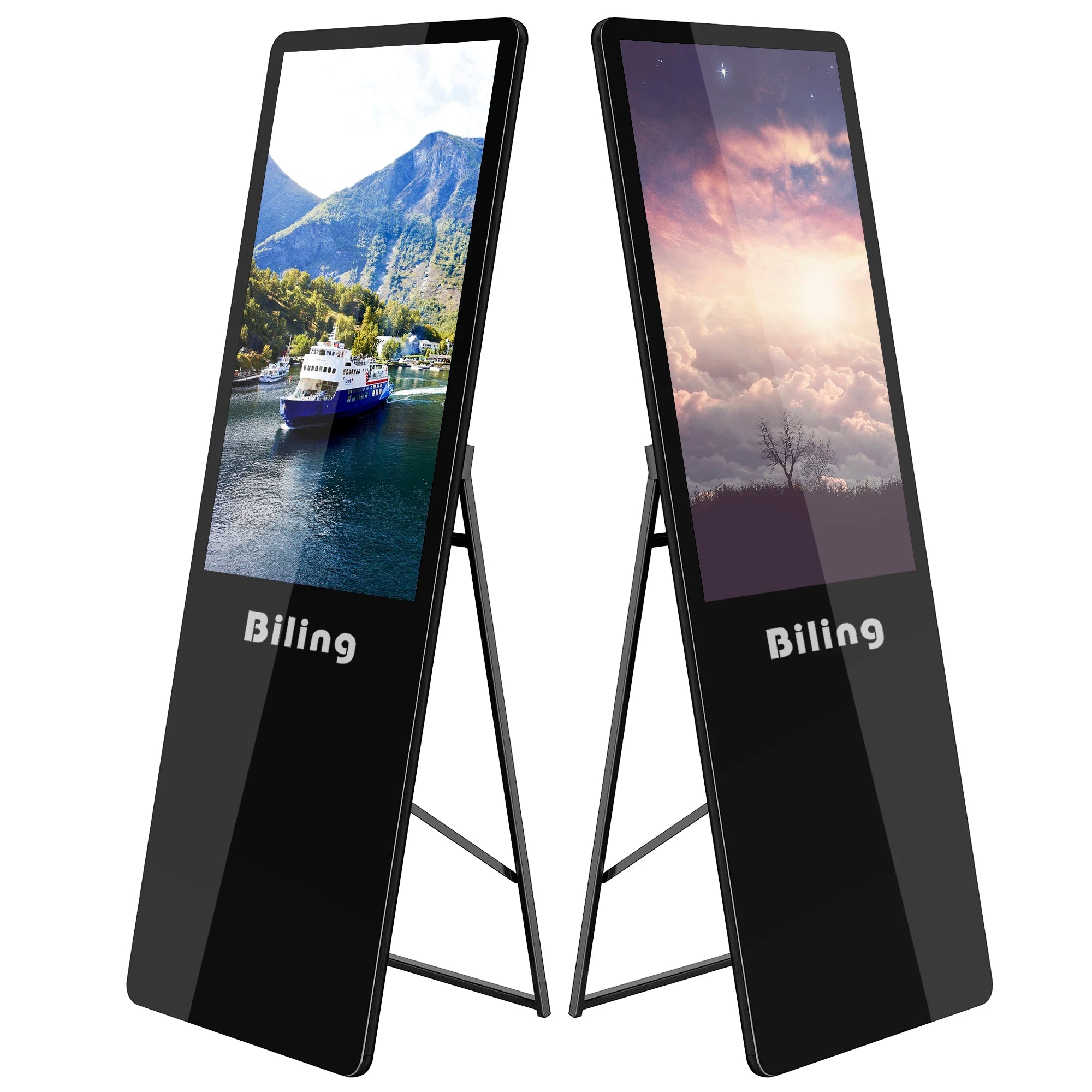 Led Backlight Lcd Poster Floor Standing Indoor Application Advertising Digital Signage LCD Android Video Player Portable Stand