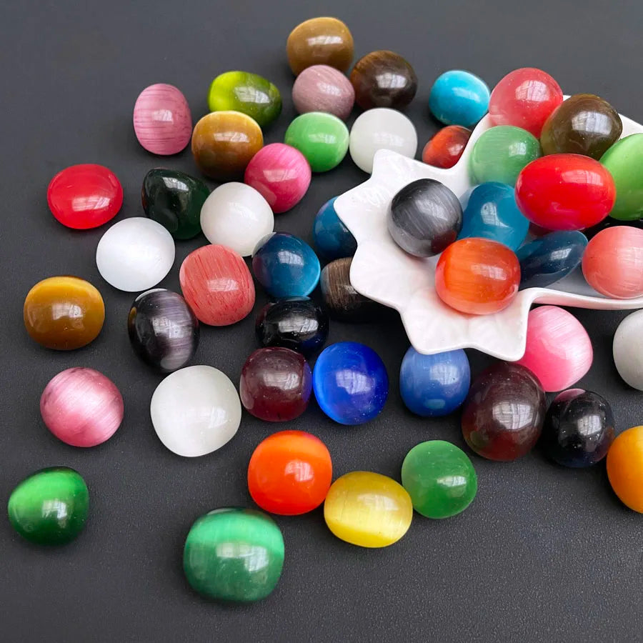 Bulk Wholesale 20-30mm Mixed Colorful Cats Eye Tumbled Stone for Meditation