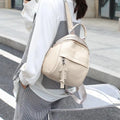 Women Backpacks Fashion Genuine Cow Leather Classic Backpack Cowhide Female Shoulder Bag with Fish Pendant