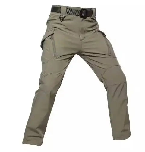 Soft Shell Men's Tactical Cargo Pants Outdoor Training Hiking Fishing Casual Regular Fit Multi-Pockets Windproof Waterproof