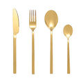 Acero Inoxidable 18/8 Juego De Cubiertos De Oro Cuchara De Cafe Flatware Sets Para Bodas Con Embalaje Personalizado