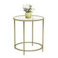 Sofa Low Round Circle Cheap Gold Glass Top Nordic Coffee Side Table Modern Glass End Table