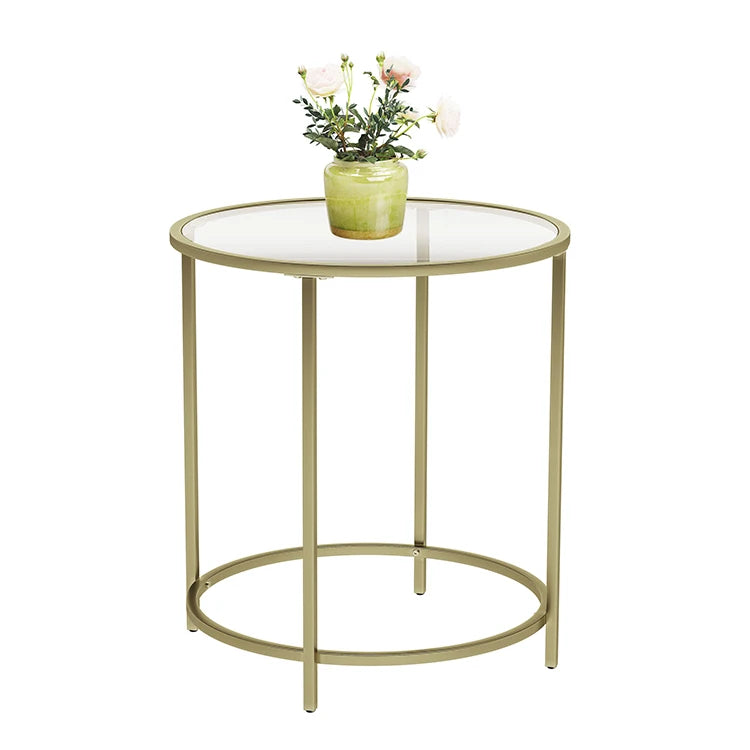 Sofa Low Round Circle Cheap Gold Glass Top Nordic Coffee Side Table Modern Glass End Table