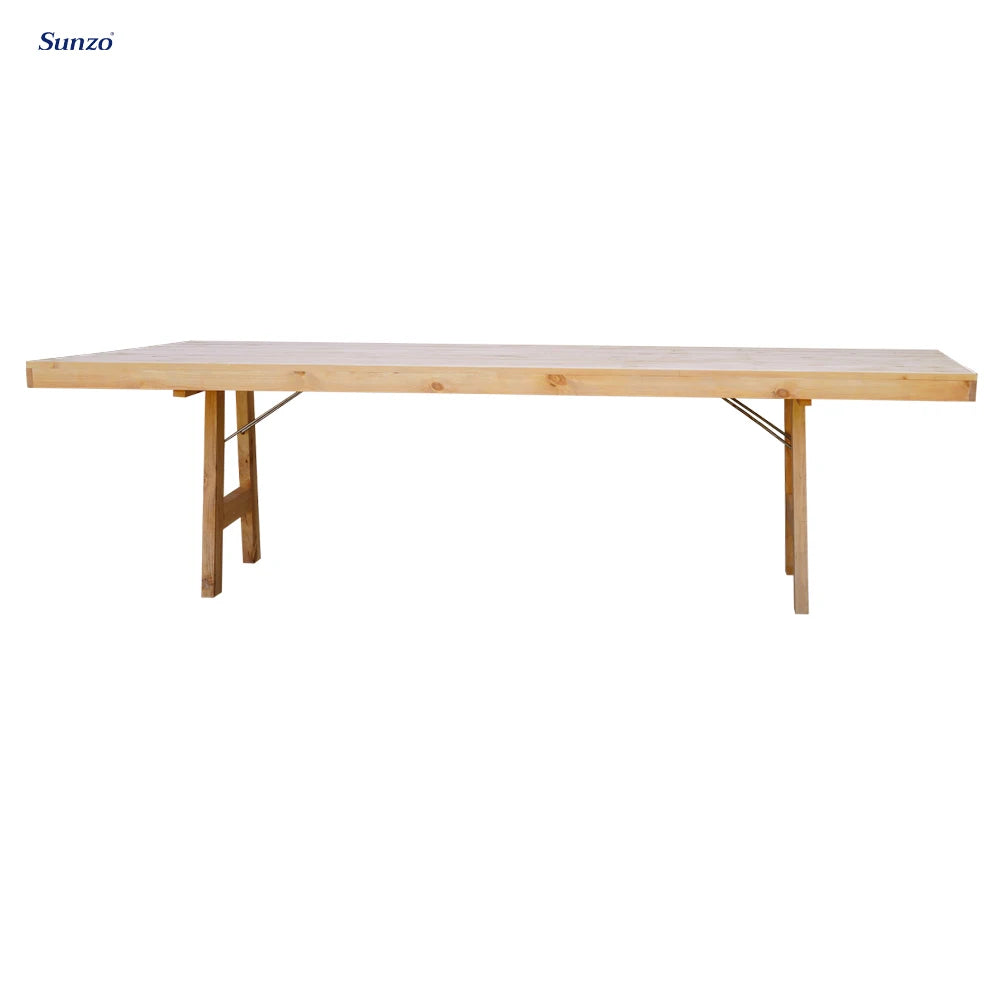 Antique Solid Wood Folding Farmhouse Table Banquet Kitchen Hotel Table House Furniture