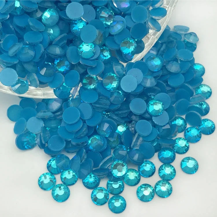 Round Crystal Neon Blue Glass Rhinestones SS20 Non-Hotfix Strass Applique Flatback for Clothes & Jewelry