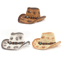 WD-A895 Ethnic Western Cowboy Hat Sunblock Beach Sunshade Paper Hat Image Style Outdoor Fishing Travel