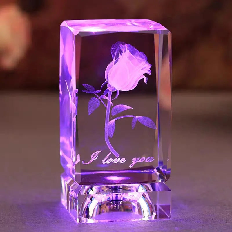 Honor of Crystal Blank K9 Crystal Rose Laser Cube Crystal Wedding Gifts for Guests