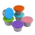 70ml Reusable Stainless Steel 304 Condiment Container Silicone Lid Microwave Safe Leakproof Eco-friendly Paper Box Packaging