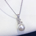 P1575 10-11mm DIY Natural  Freshwater Pearl Charm Pendant Necklace Accessory 925 Sterling Silver Jewelry for Women Without Chain