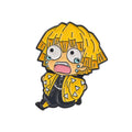 5 Styles Demon Slayer Chibi Cartoon Plated Metal Enamel Pins Custom Brooch Movie Characters Anime Hard Lapel Badge Collectible
