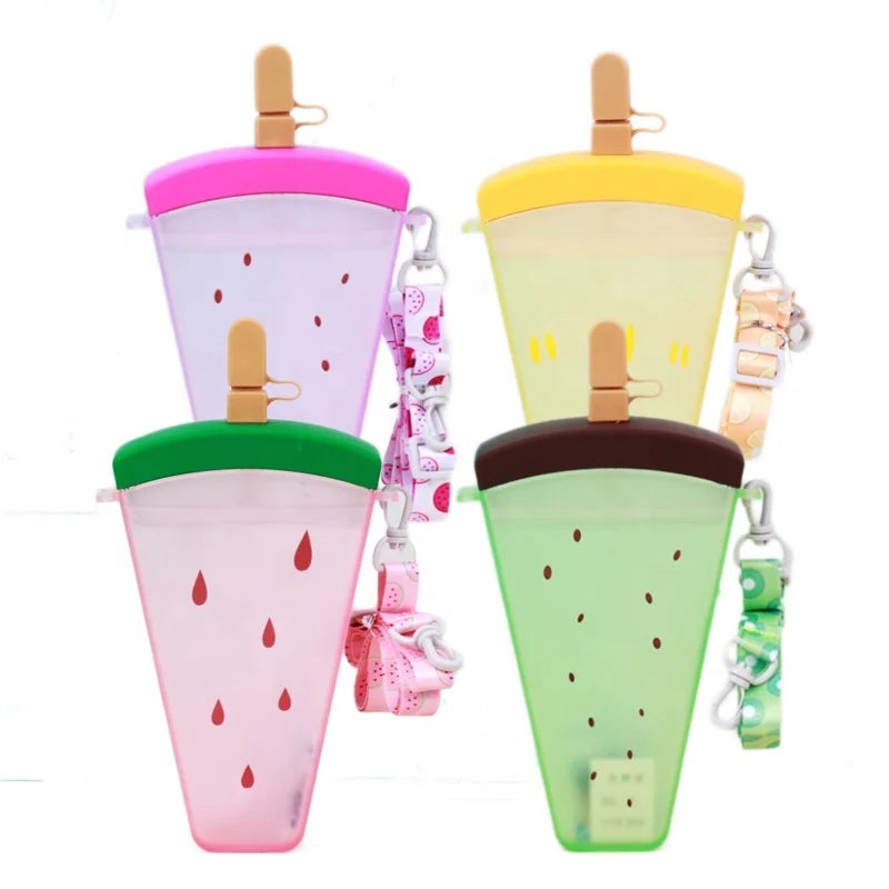 320ml Outdoor Transparent Plastic Juice Drinking Cup Ice Cream Popsicle Shape Drink Cup